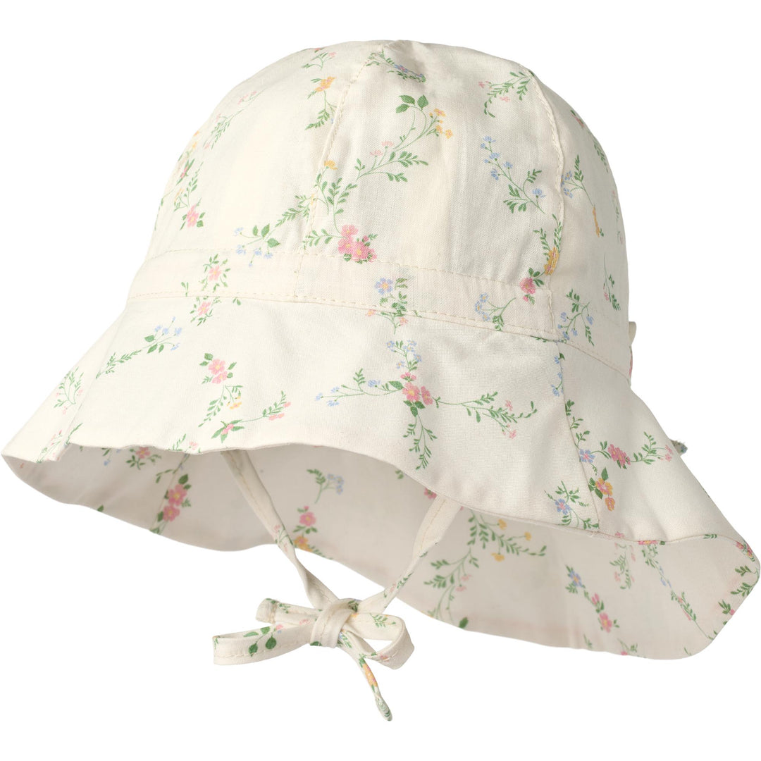 [Wheat] Sunhat Chloe - Ivory Checked Flowers