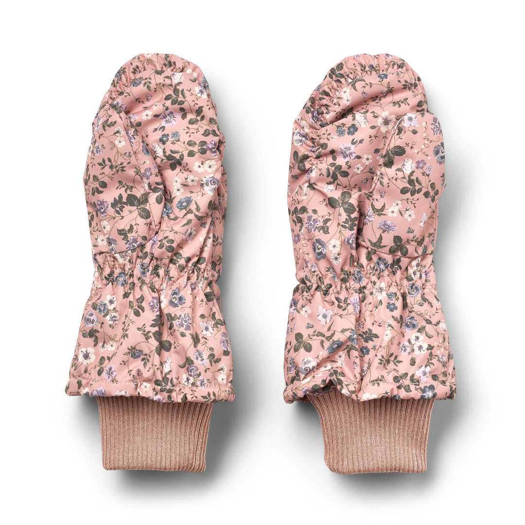 [Wheat] Puffer Mittens Jazz - Rose Powder Flowers