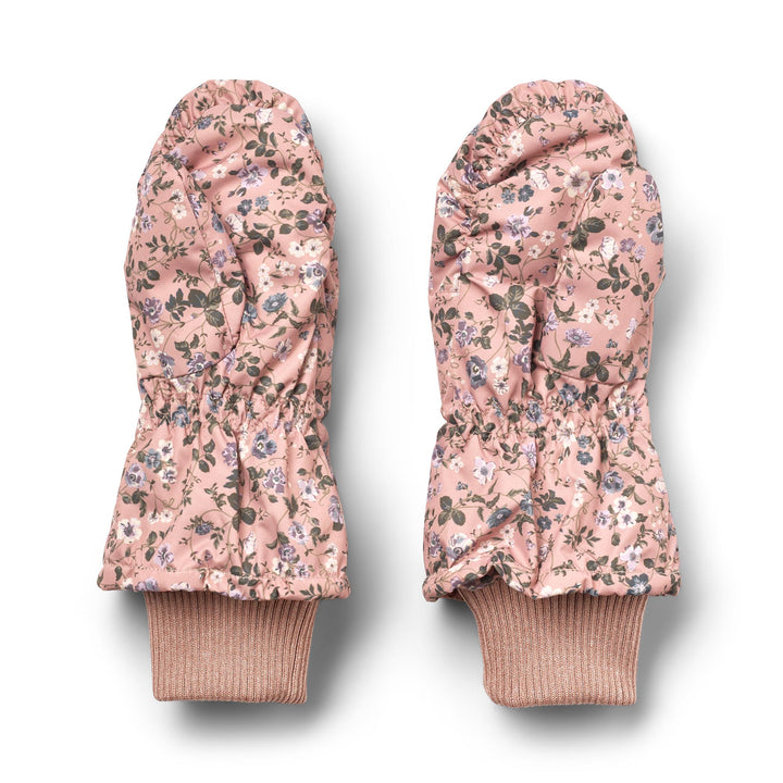 [Wheat] Puffer Mittens Jazz - Rose Powder Flowers