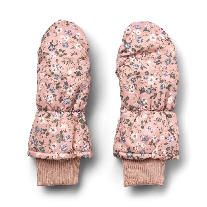 [Wheat] Puffer Mittens Jazz - Rose Powder Flowers