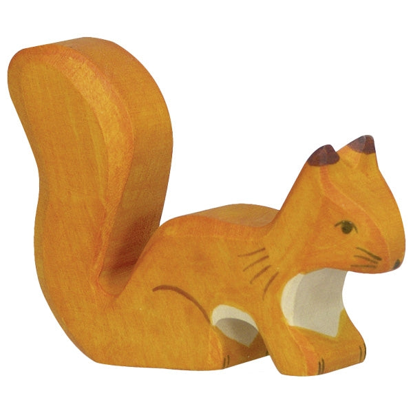 [Holztiger] Holz figures - Squirrel, Standing,Orange