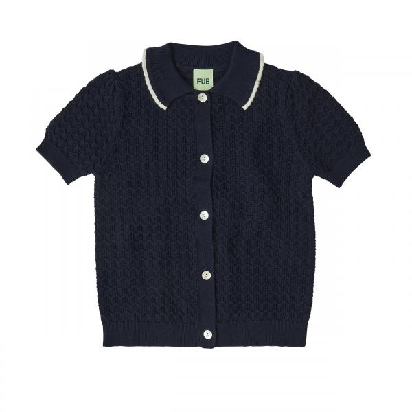 [FUB] Pointelle Shirt - Dark Navy