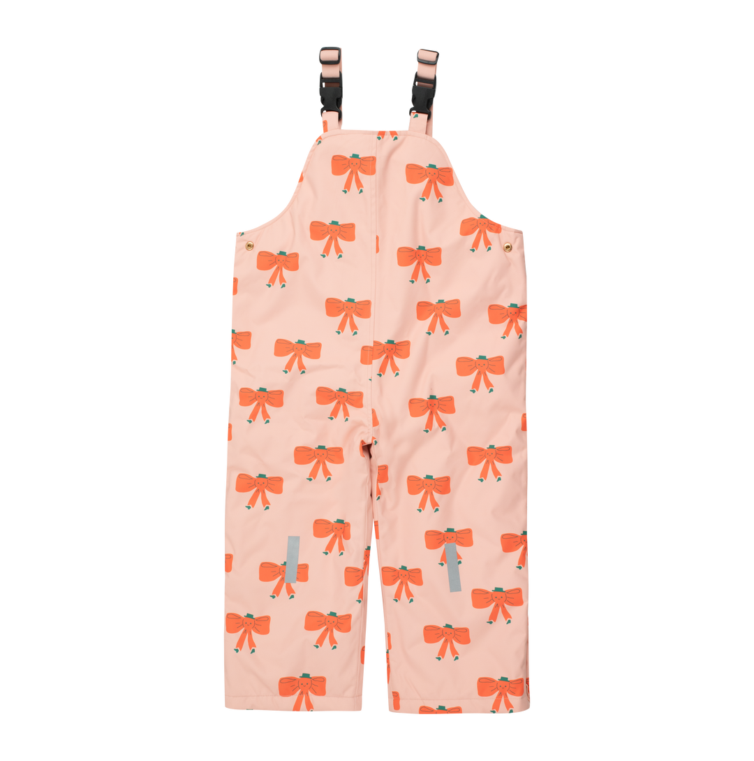 [TINY COTTONS] Tiny Bow Snow Dungarees- Peach