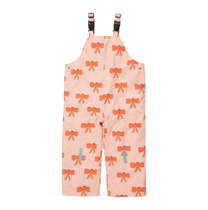 [TINY COTTONS] Tiny Bow Snow Dungarees- Peach