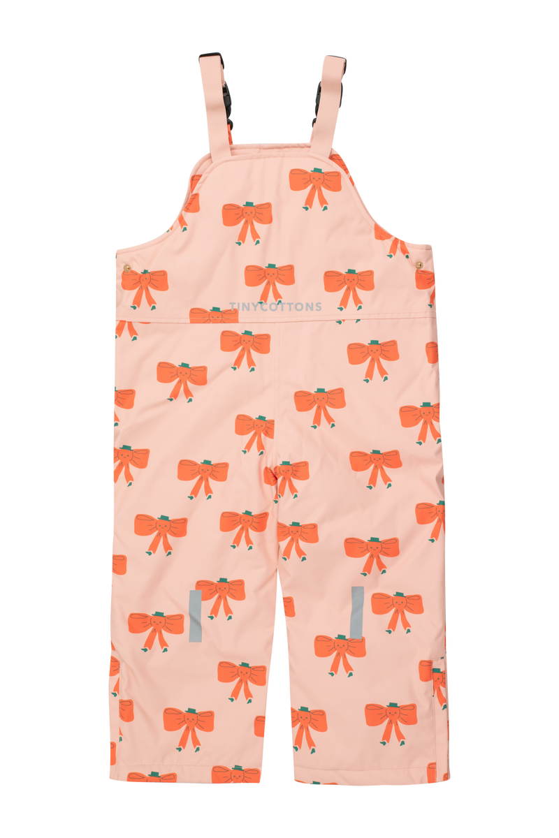 [TINY COTTONS] Tiny Bow Snow Dungarees- Peach