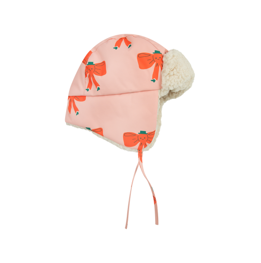[TINY COTTONS] Tiny Bow Chapka - Peach
