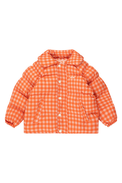 [TINYCOTTONS] Vichy Short Padded Jacket - Summer Red / Wild Rose