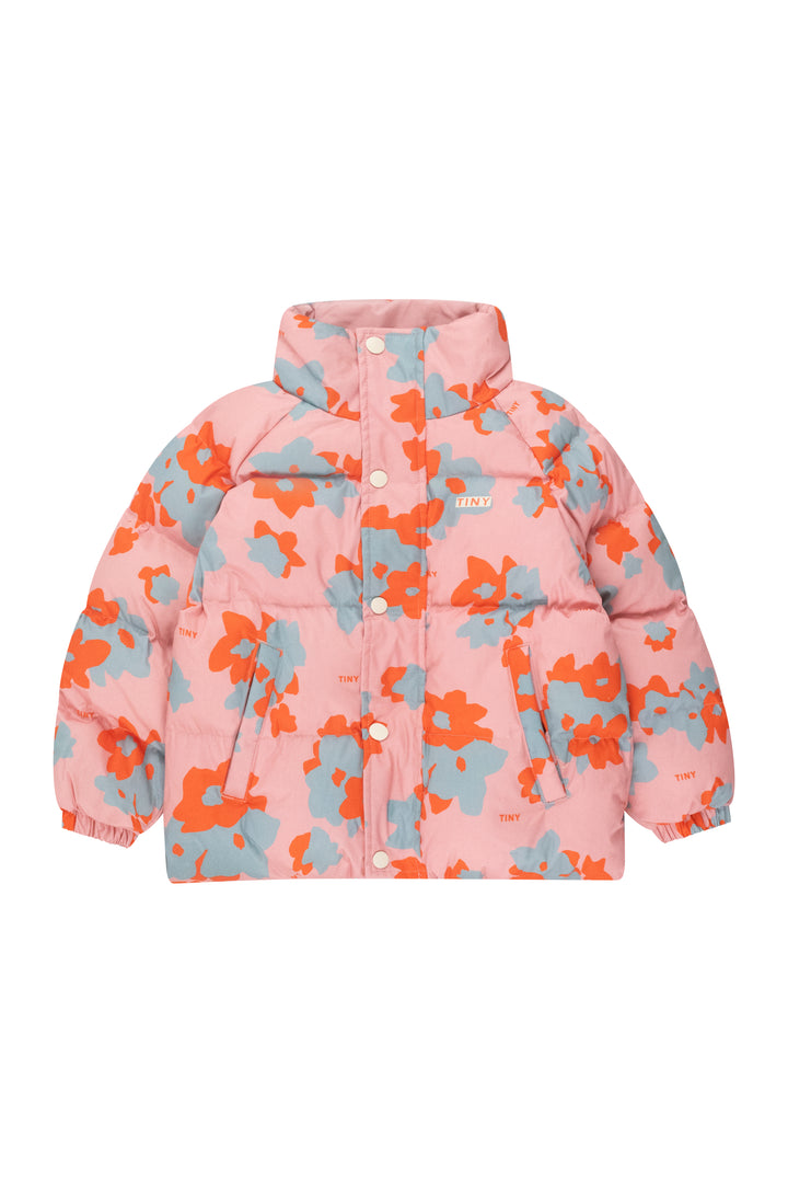 [TINYCOTTONS] Flowers Short Padded Jacket - Peach