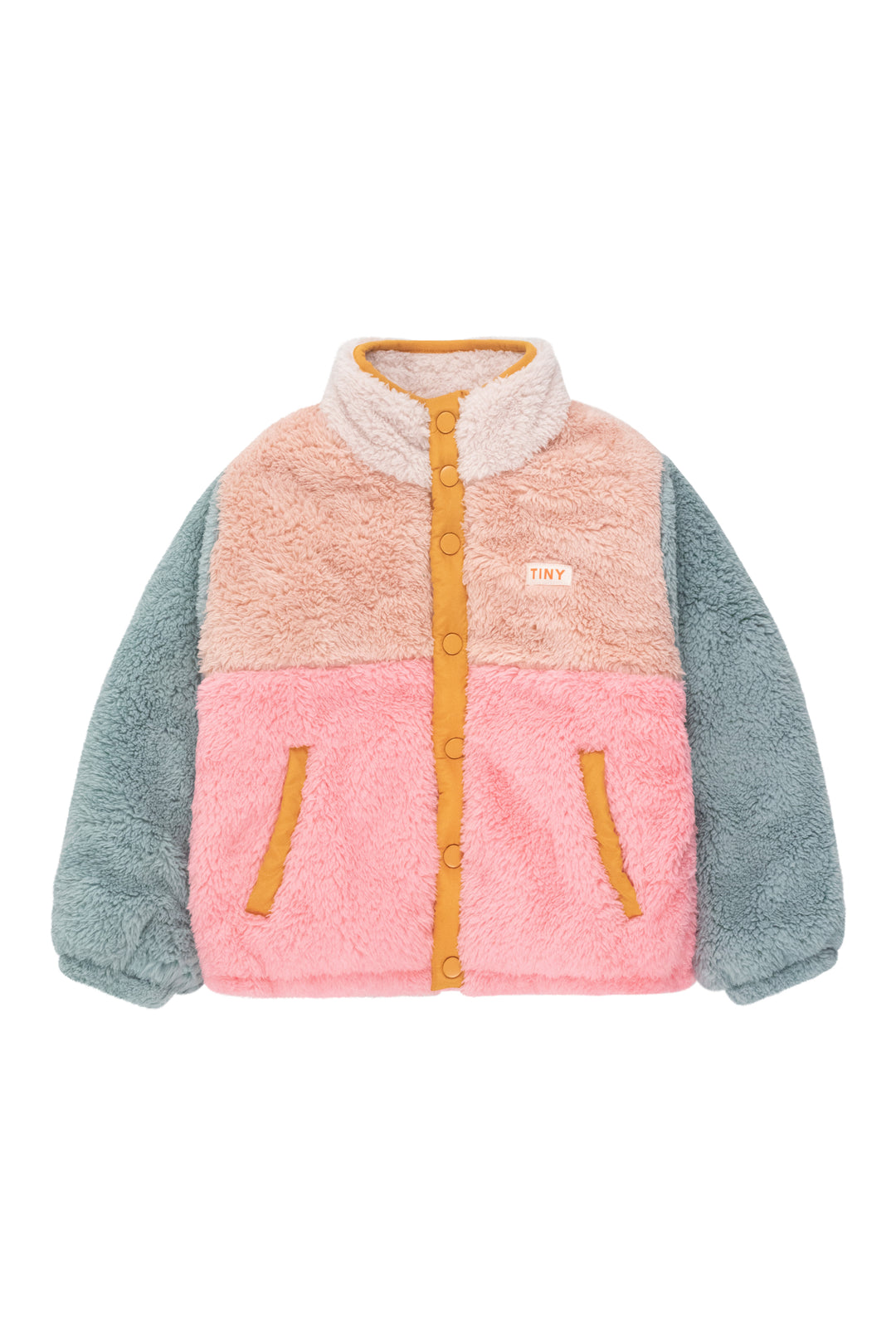 [TINYCOTTONS] Color Block Polar Sherpa Jacket - Wild Rose / Pink