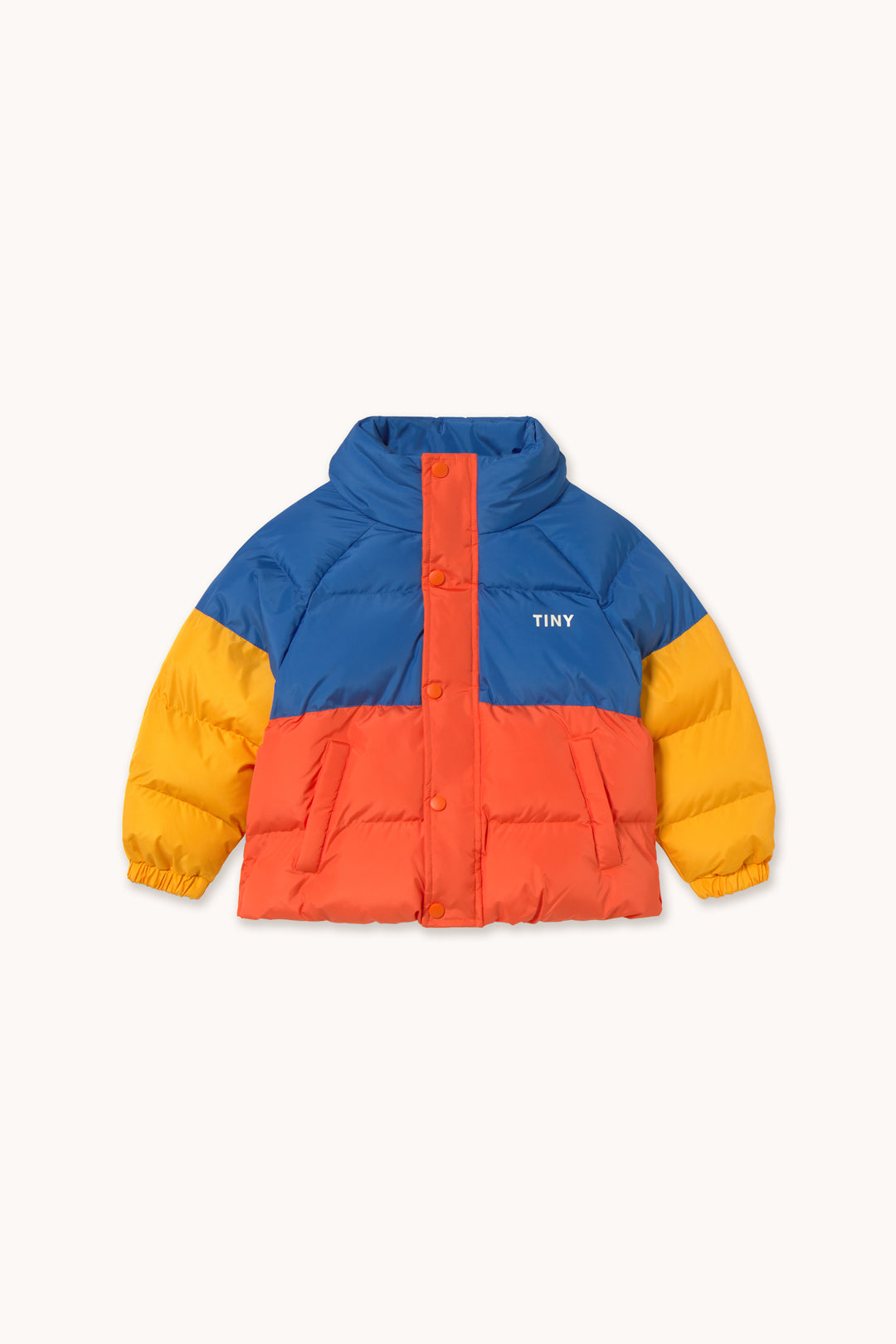 [TINYCOTTONS] Color Block Short Padded Jacket - Summer Red