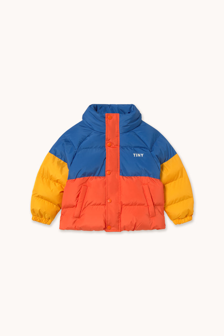 [TINYCOTTONS] Color Block Short Padded Jacket - Summer Red
