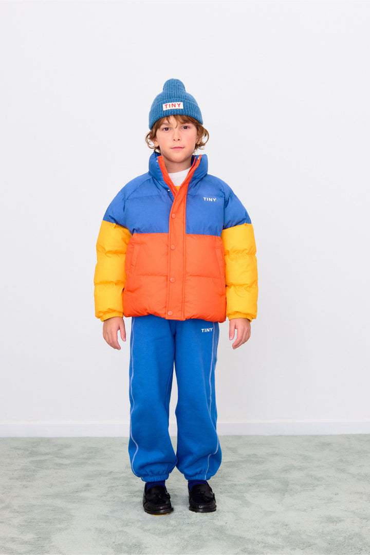[TINYCOTTONS] Color Block Short Padded Jacket - Summer Red