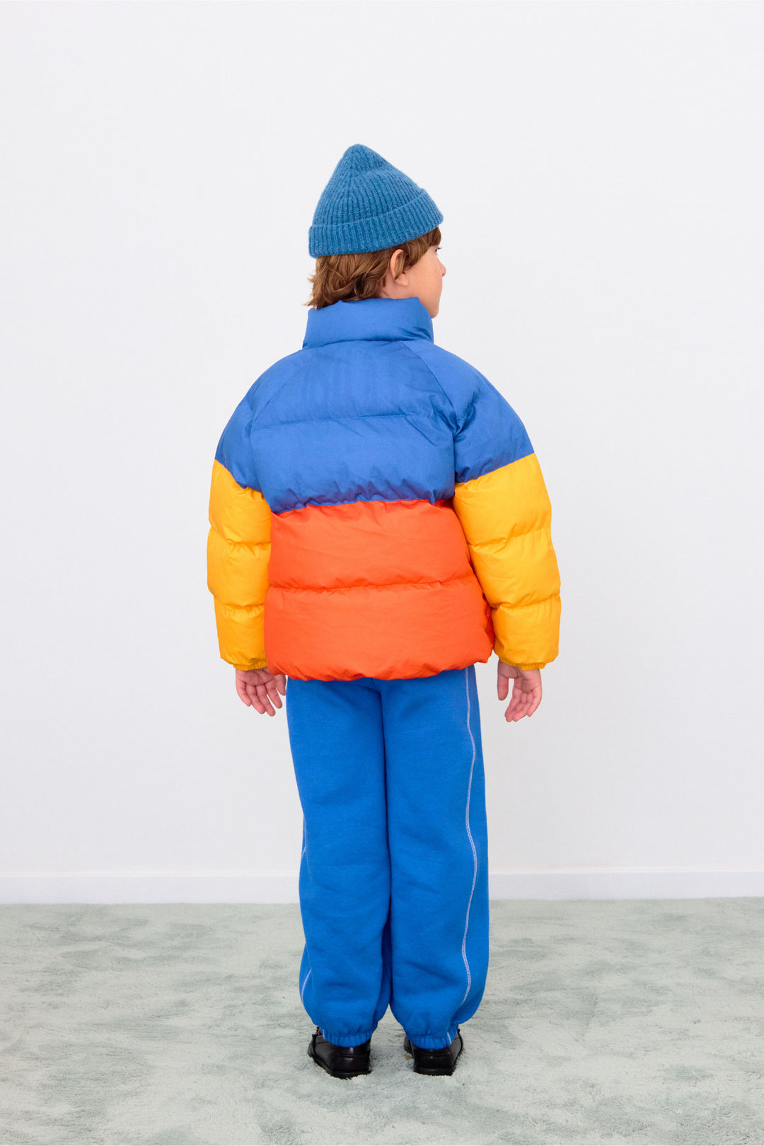[TINYCOTTONS] Color Block Short Padded Jacket - Summer Red