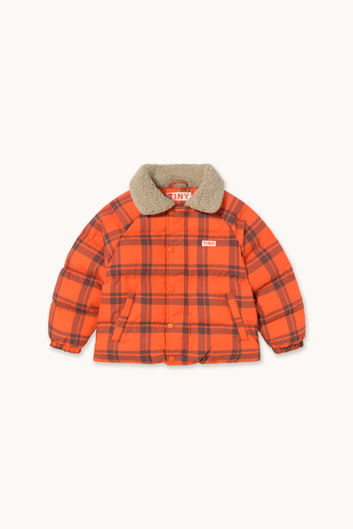[TINYCOTTONS] Check Padded Jacket - Summer Red