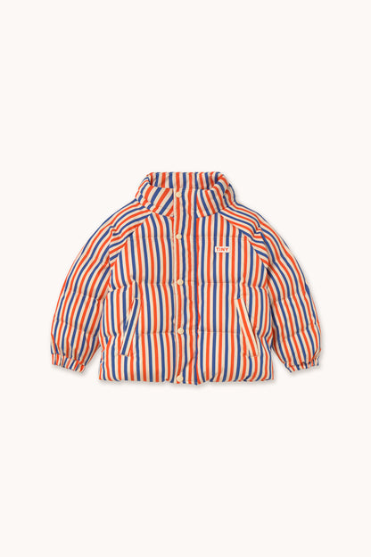 [TINYCOTTONS] Stripes Short Padded Jacket - Summer Red / Dark Blue