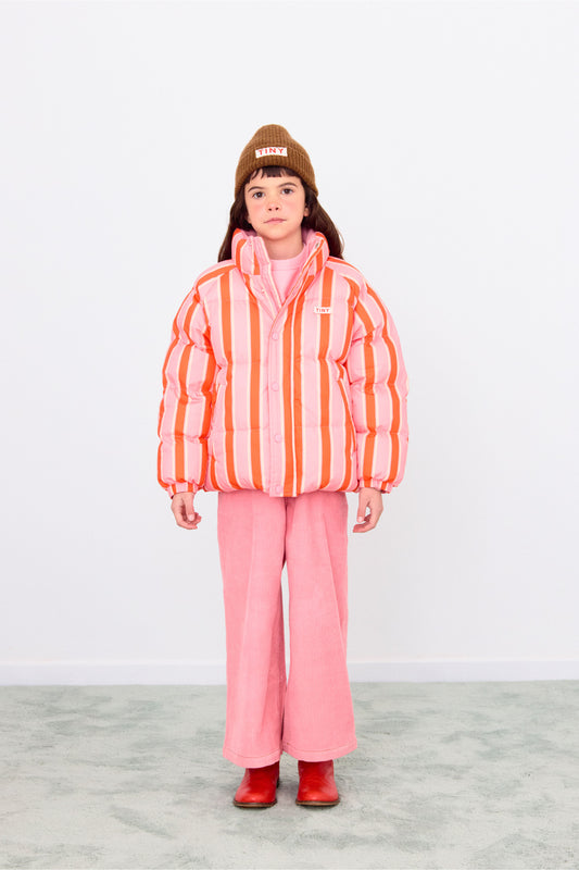 [TINYCOTTONS] Retro Stripes Padded Jacket - Summer Red / Pink