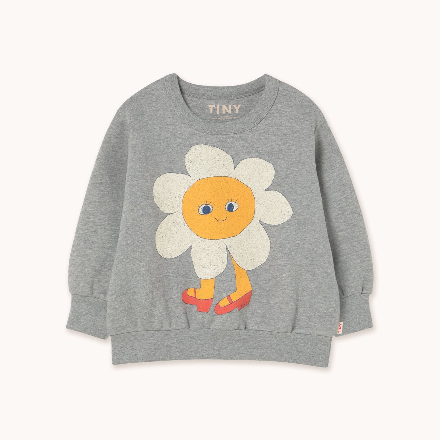 [TINYCOTTONS] Flower Graphic Sweatshirt - Medium Grey Heather
