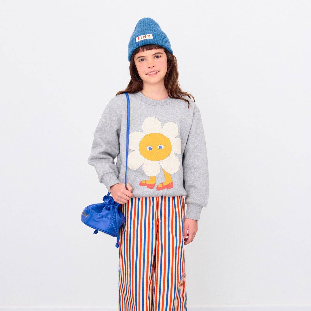 [TINYCOTTONS] Flower Graphic Sweatshirt - Medium Grey Heather