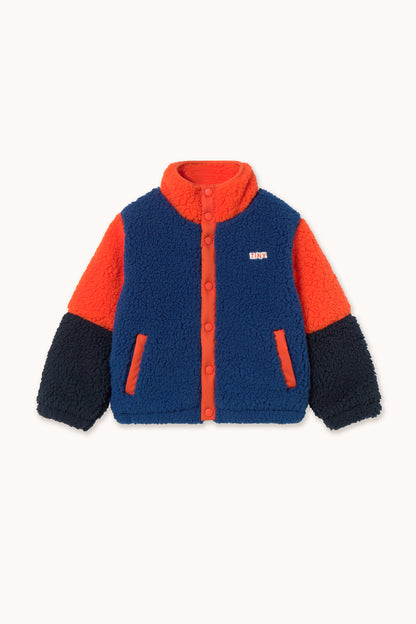 [TINYCOTTONS] Color Block Polar Sherpa Jacket - Summer Red