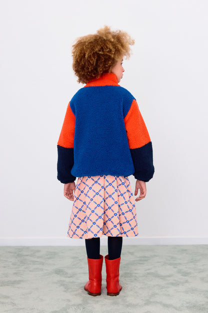 [TINYCOTTONS] Color Block Polar Sherpa Jacket - Summer Red