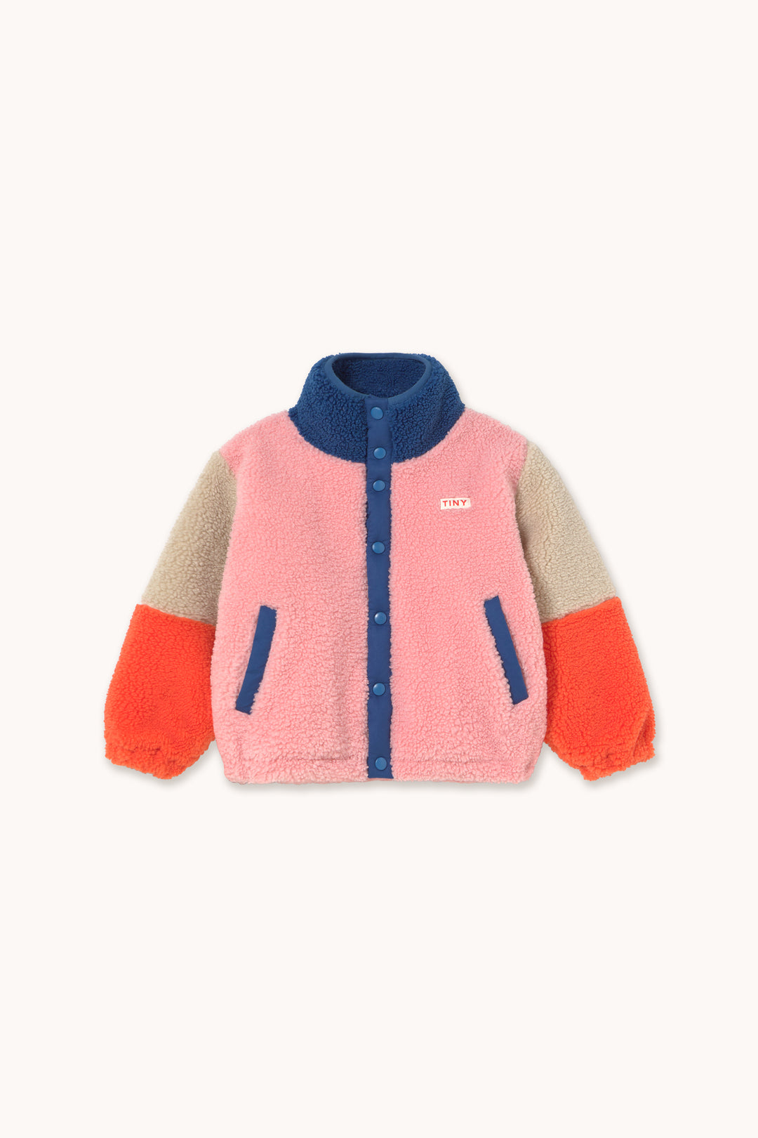 [TINYCOTTONS] Color Block Polar Sherpa Jacket - Dark Blue
