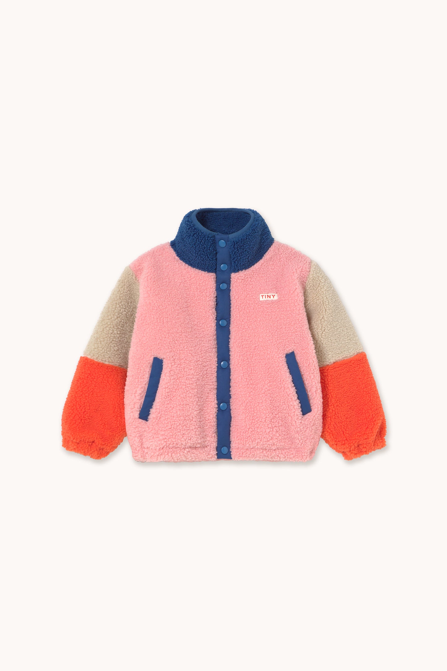 [TINYCOTTONS] Color Block Polar Sherpa Jacket - Dark Blue