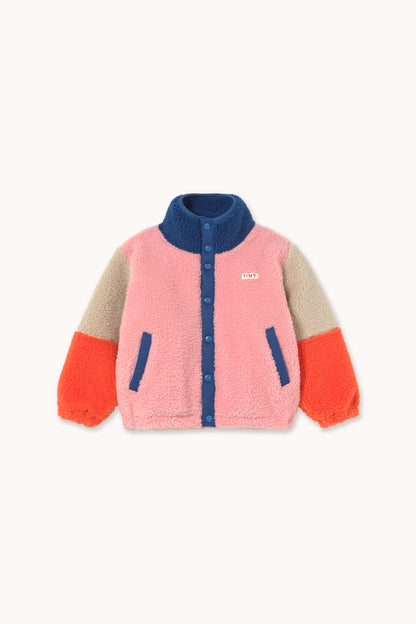 [TINYCOTTONS] Color Block Polar Sherpa Jacket - Dark Blue