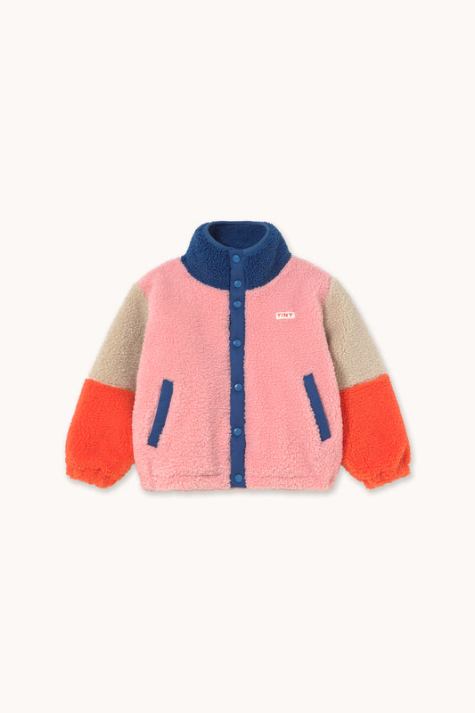 [TINYCOTTONS] Color Block Polar Sherpa Jacket - Dark Blue