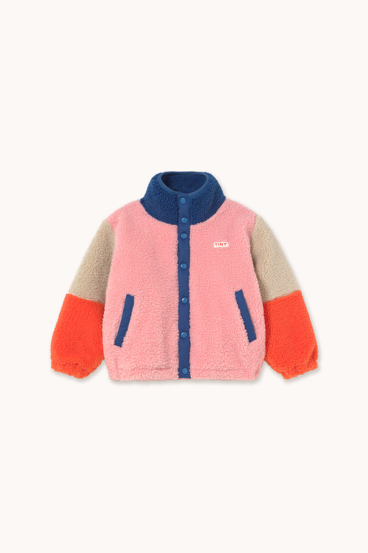 [TINYCOTTONS] Color Block Polar Sherpa Jacket - Dark Blue