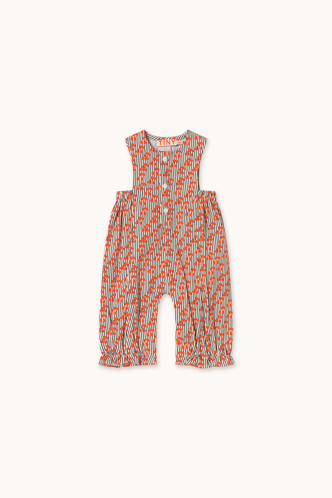 [Pre-Order][TINYCOTTONS] Cherries Woven Dungaree - Light Cream