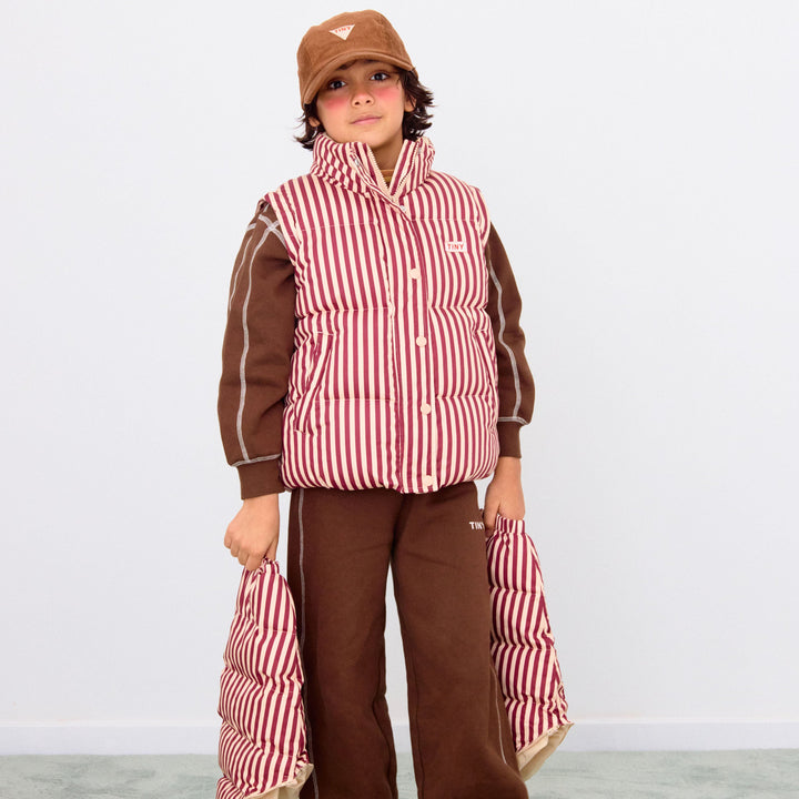 [TINYCOTTONS] Stripes Short Padded Jacket - Vanilla
