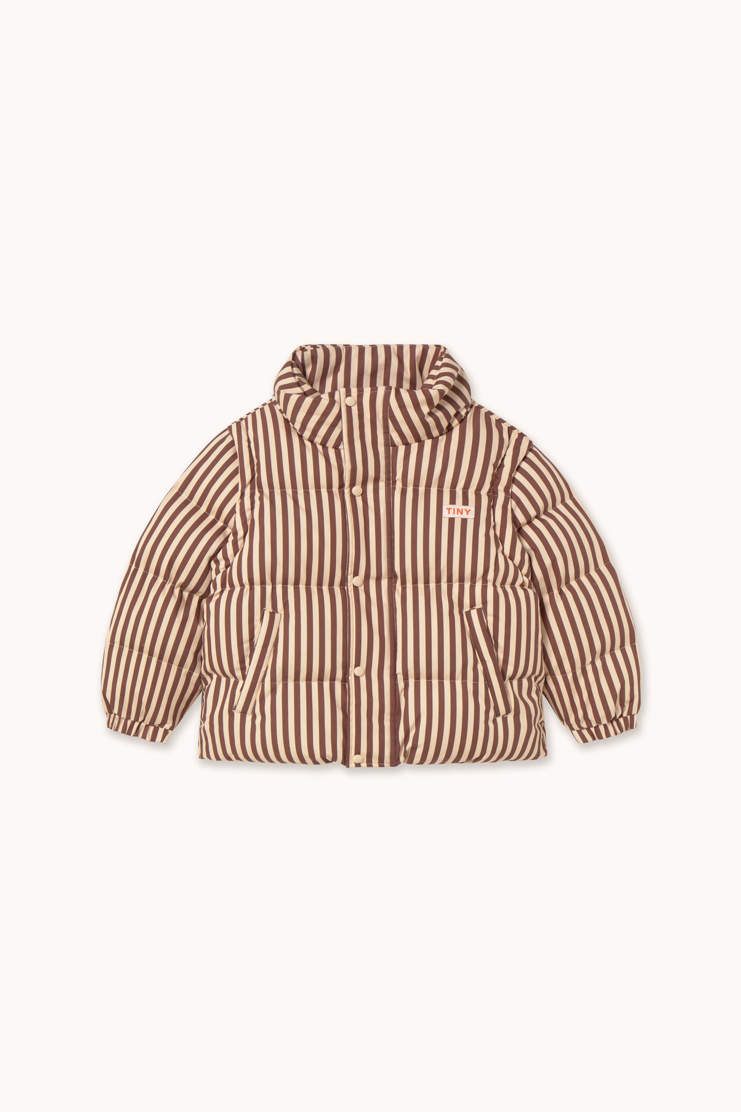 [TINYCOTTONS] Stripes Short Padded Jacket - Vanilla