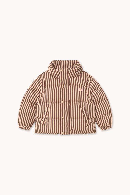 [TINYCOTTONS] Stripes Short Padded Jacket - Vanilla