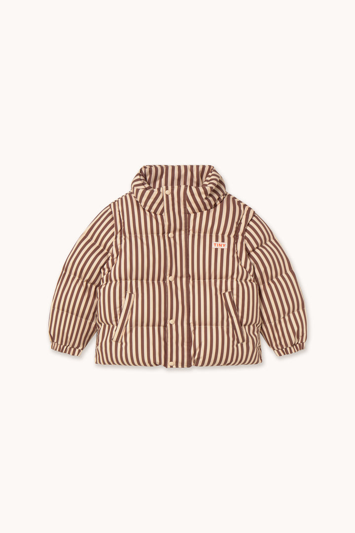 [TINYCOTTONS] Stripes Short Padded Jacket - Vanilla