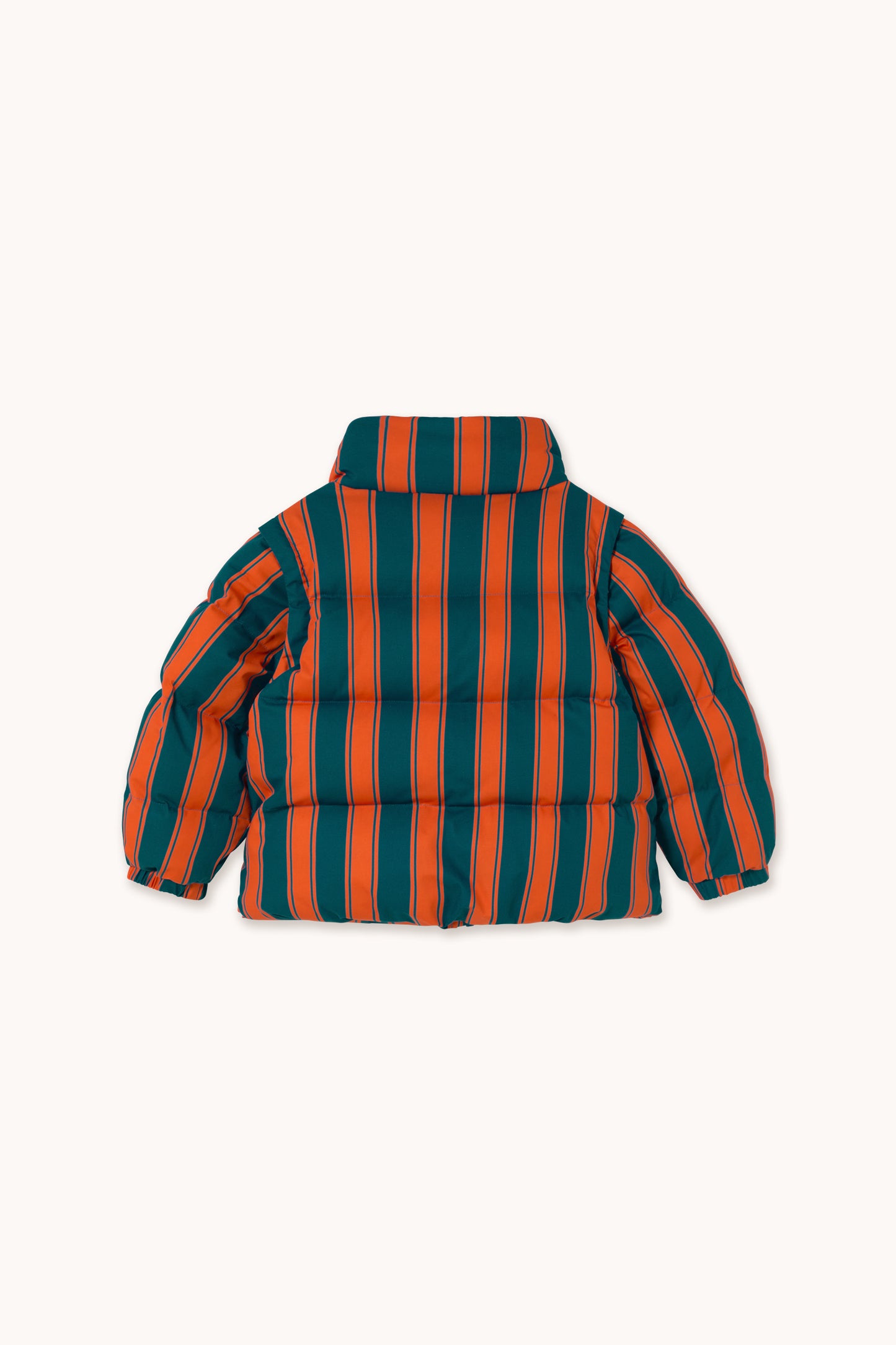 [TINYCOTTONS]Retro Stripes Short Padded Jacket - Summer Red