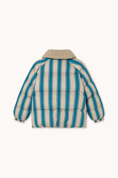 [TINYCOTTONS]Blue Retro Stripes Padded Jacket - Dark Vanilla