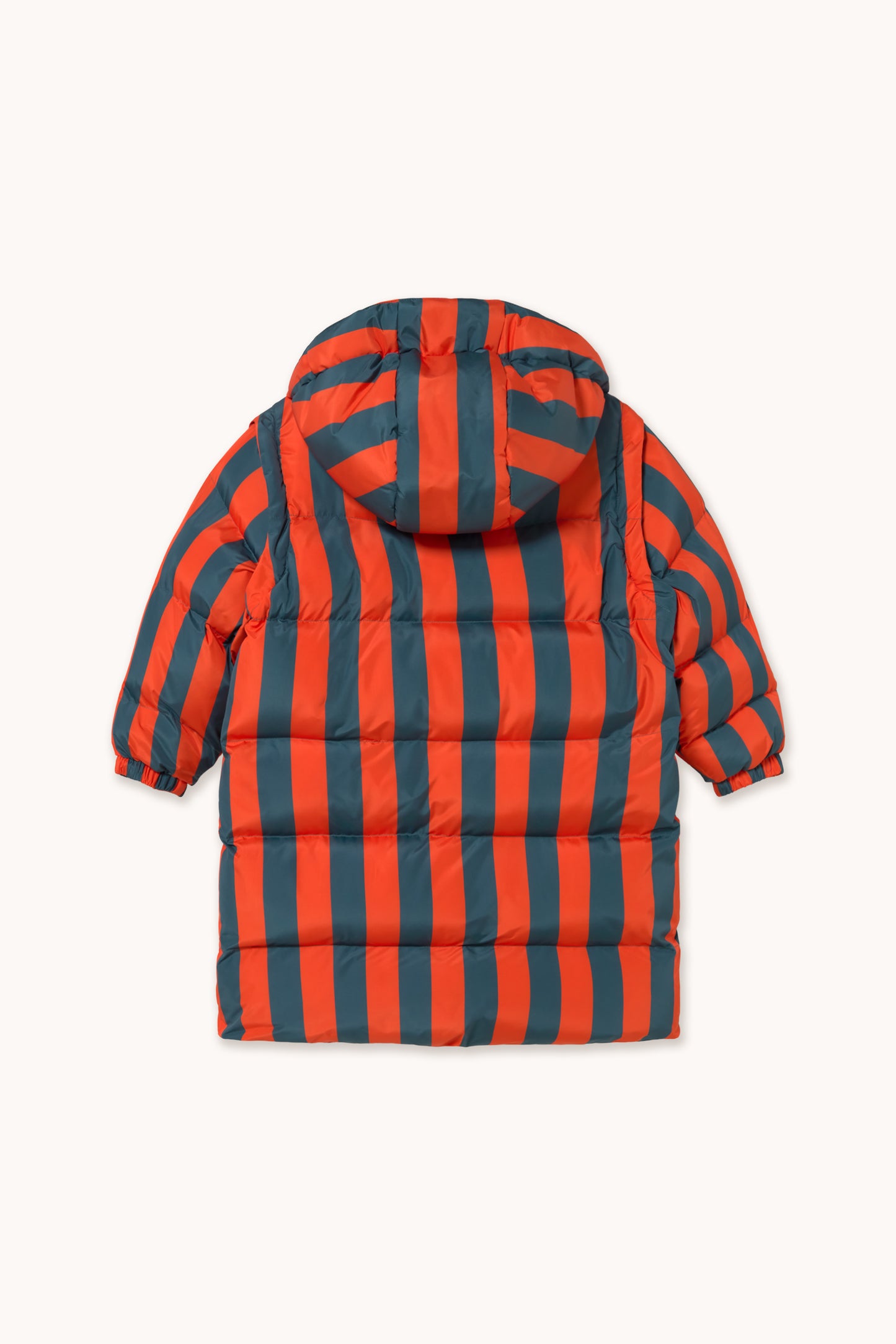 [TINYCOTTONS]Retro-Blue Stripes Padded Jacket - Summer Red
