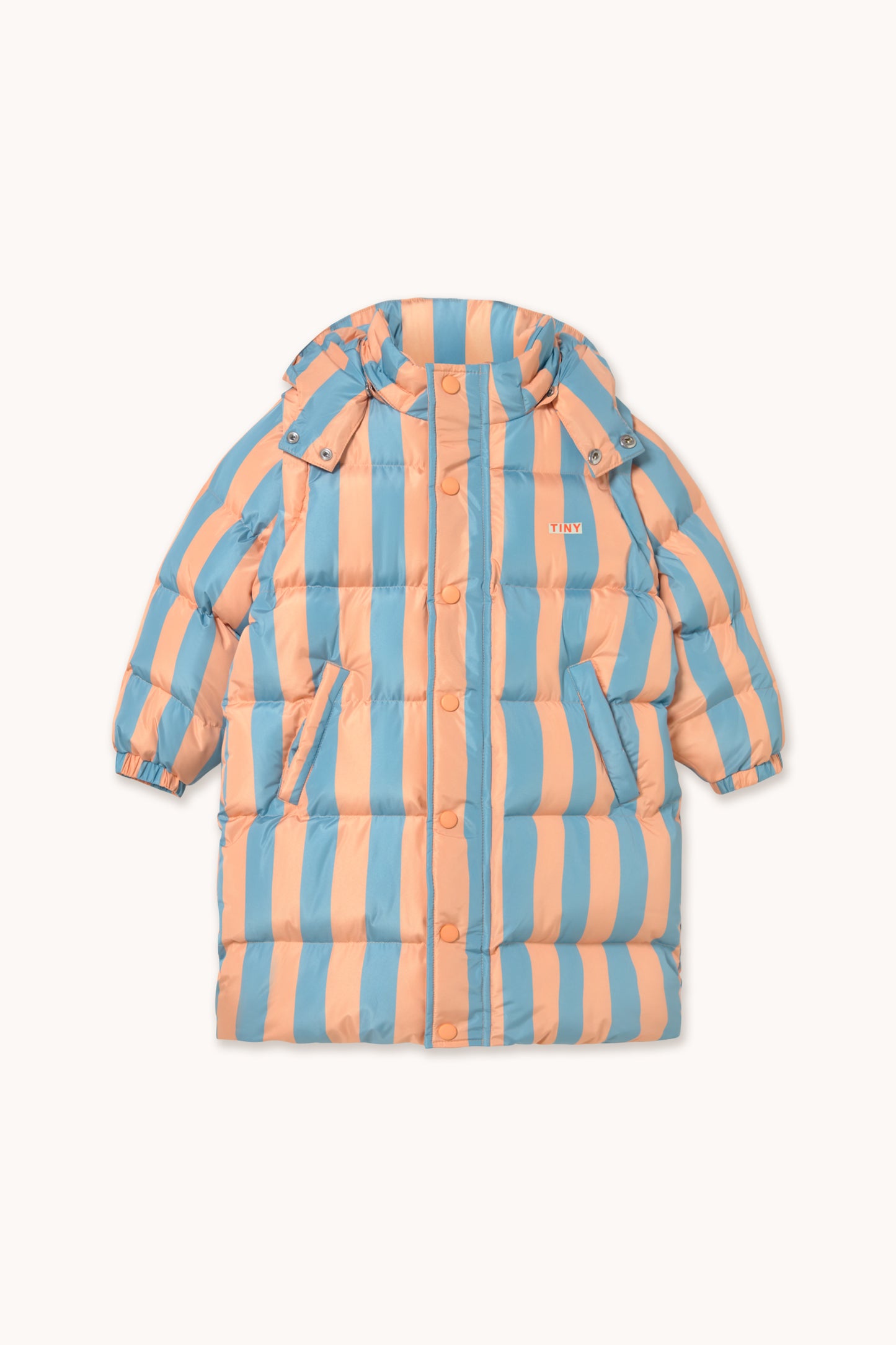 [TINYCOTTONS]Nude-Blue Stripes Padded Jacket - Dark Nude
