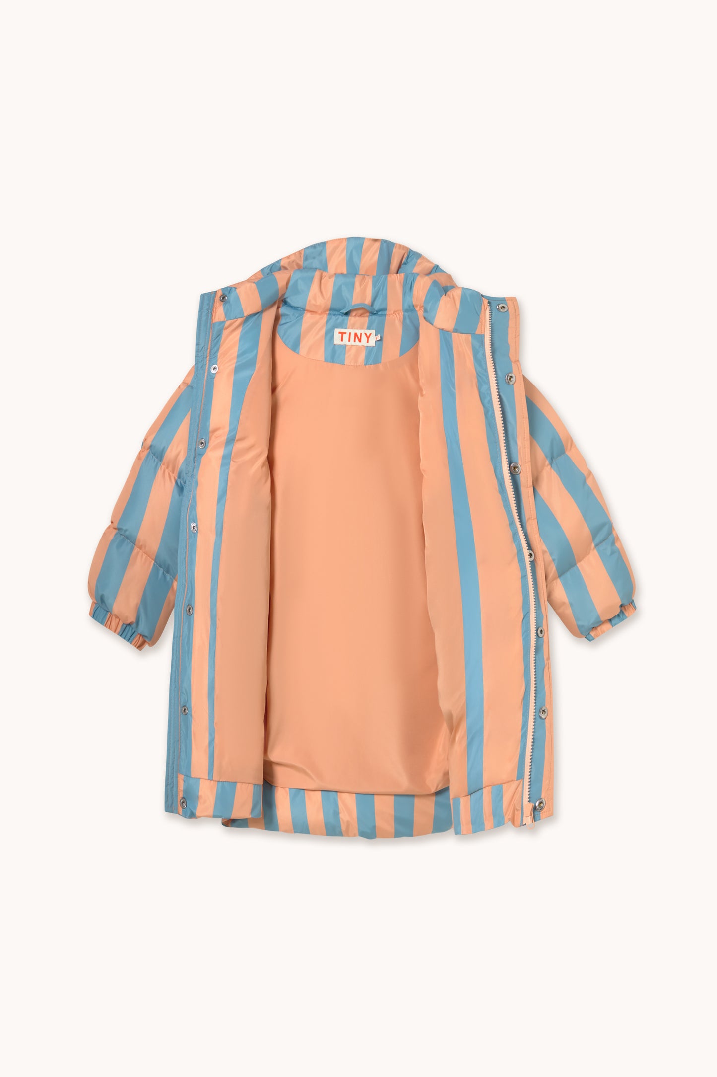 [TINYCOTTONS]Nude-Blue Stripes Padded Jacket - Dark Nude