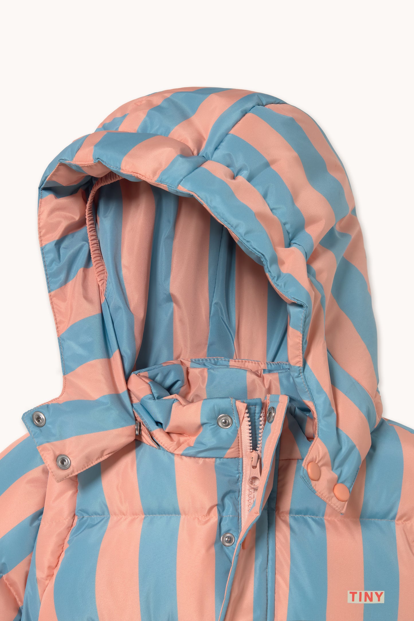 [TINYCOTTONS]Nude-Blue Stripes Padded Jacket - Dark Nude