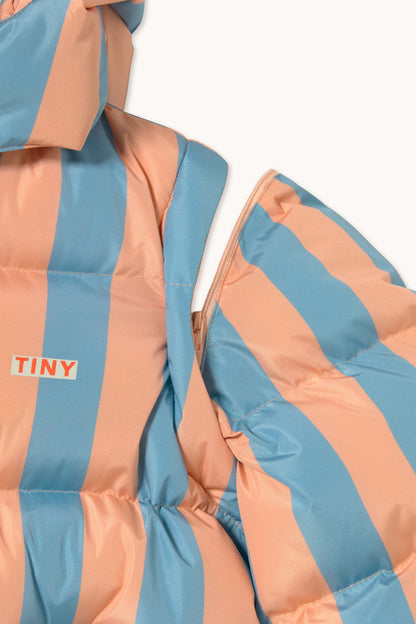 [TINYCOTTONS]Nude-Blue Stripes Padded Jacket - Dark Nude