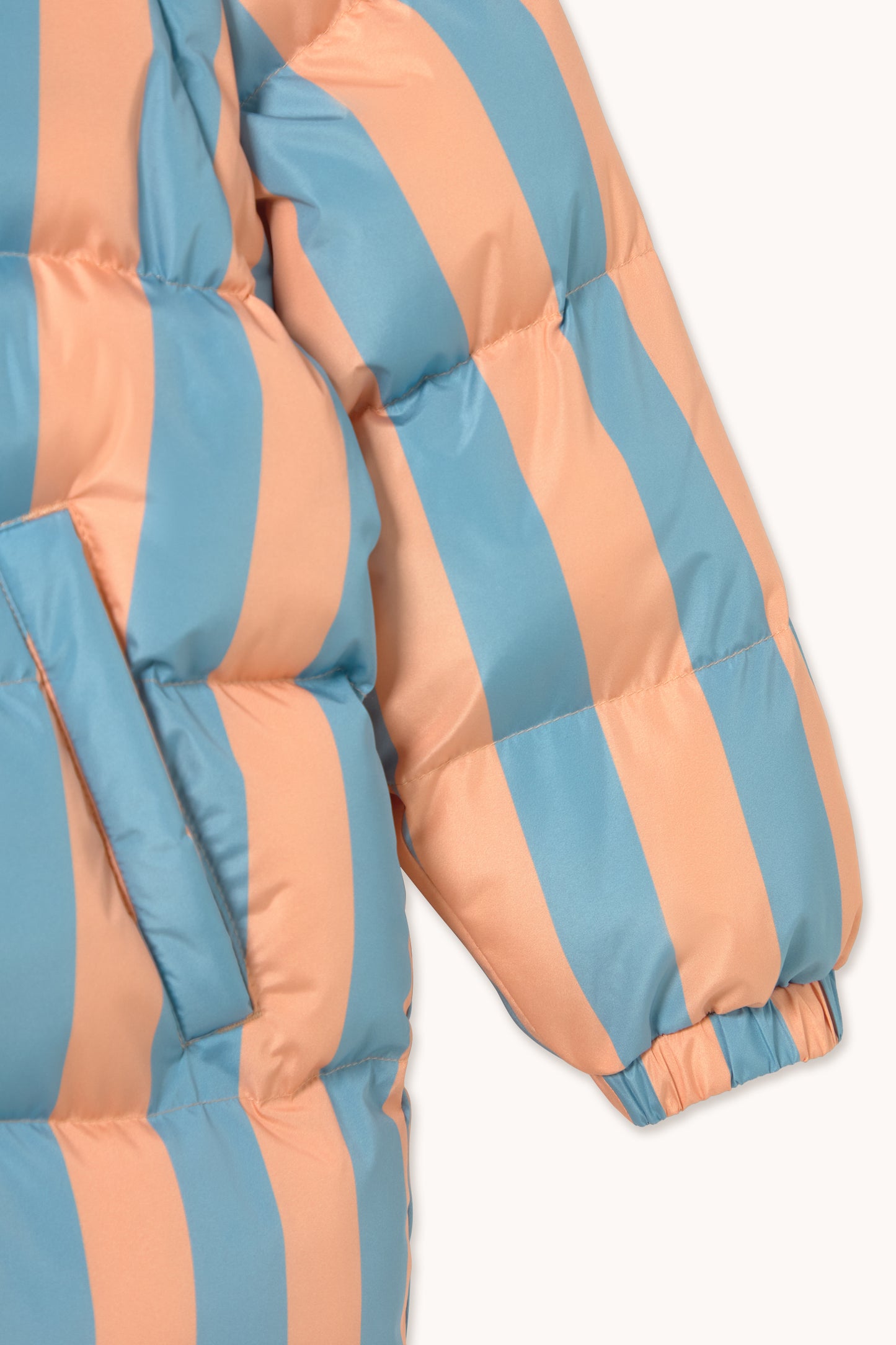 [TINYCOTTONS]Nude-Blue Stripes Padded Jacket - Dark Nude