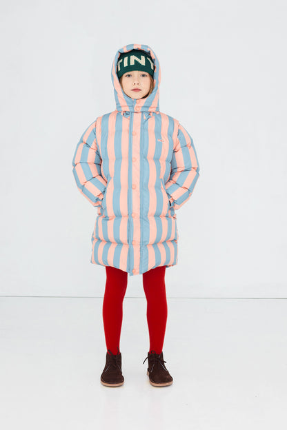[TINYCOTTONS]Nude-Blue Stripes Padded Jacket - Dark Nude