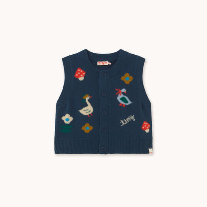 [Tinycottons]Winter Pond Vest - Ink Blue