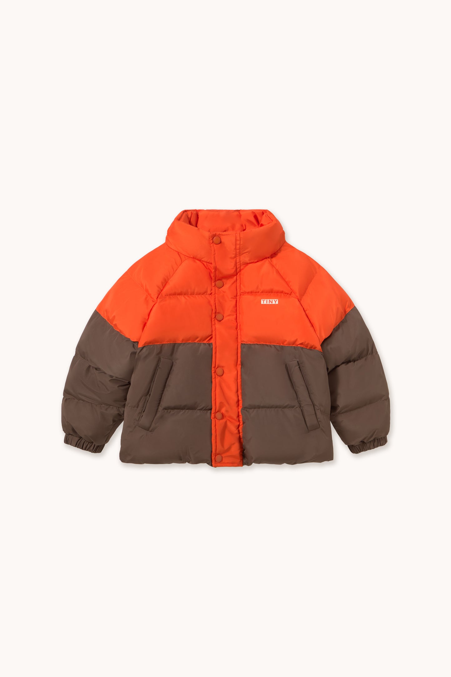 [TINYCOTTONS]Color Block Short Padded Jacket - Summer Red