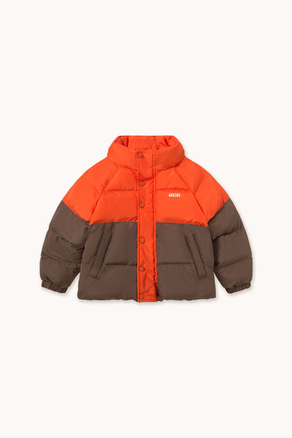 [TINYCOTTONS]Color Block Short Padded Jacket - Summer Red