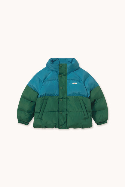 [TINYCOTTONS]Color Block Short Padded Jacket - Dark Cyan