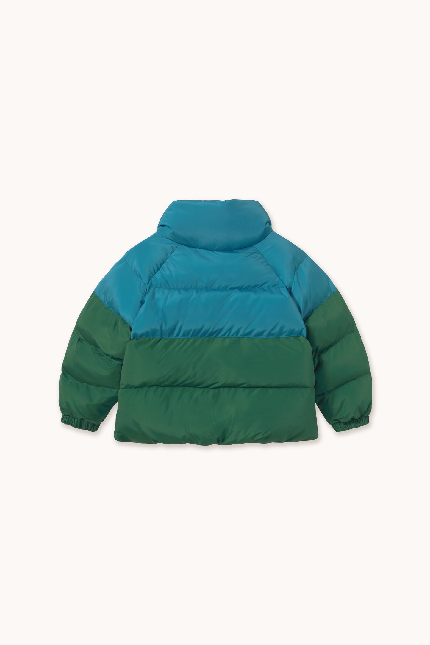 [TINYCOTTONS]Color Block Short Padded Jacket - Dark Cyan