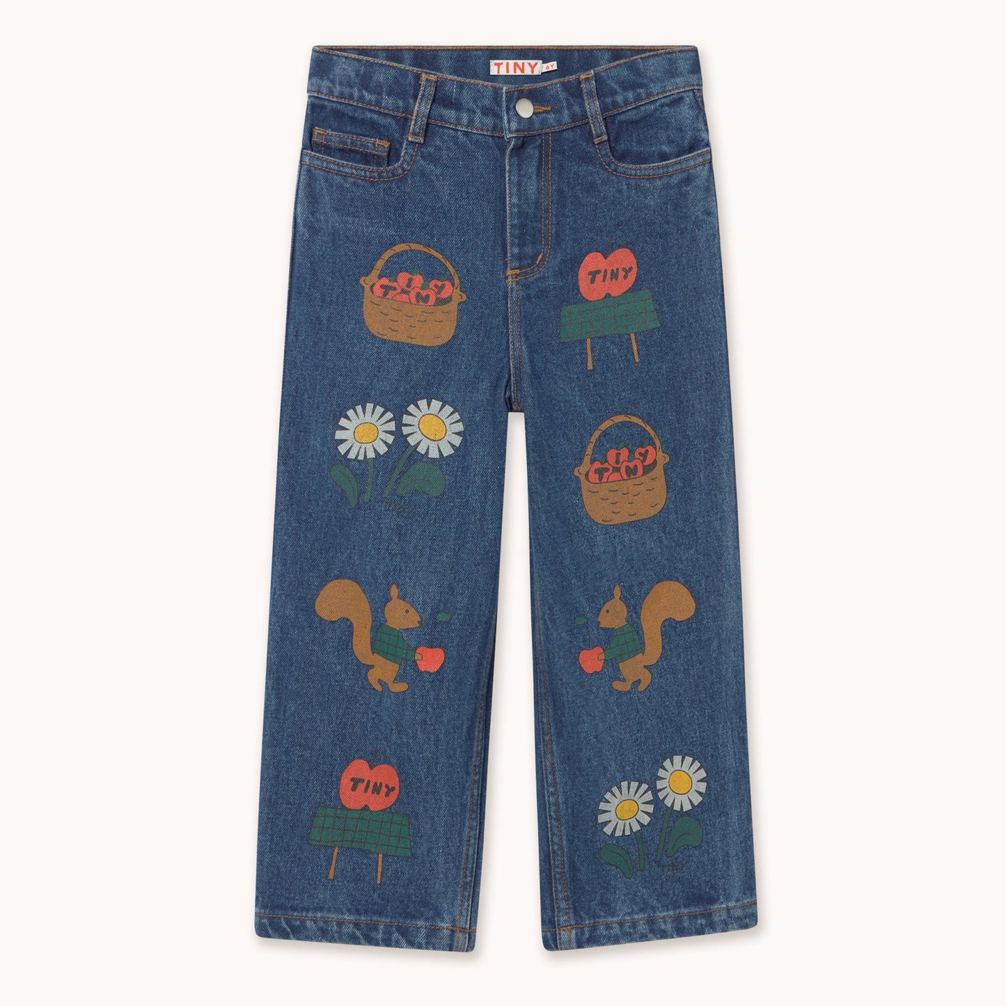 [TINYCOTTONS]Tiny apples Denim Pant - Denim Medium Wash