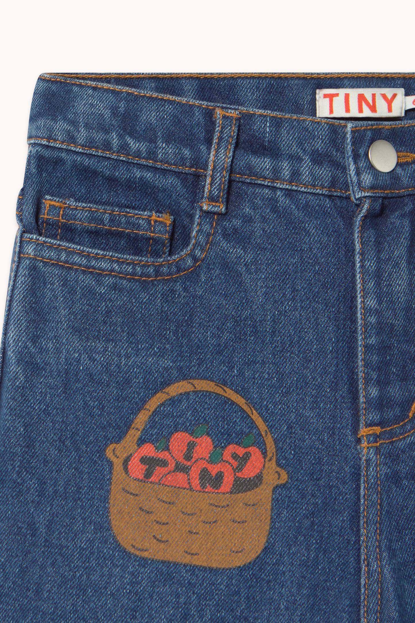 [TINYCOTTONS]Tiny apples Denim Pant - Denim Medium Wash